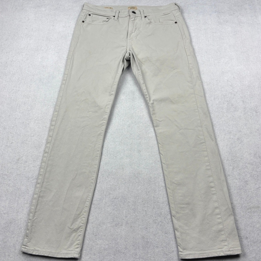 JCrew 484 Slim Fit Stretch Pants Mens 31x32 Stone Khaki 5 Pocket Chino Twill
